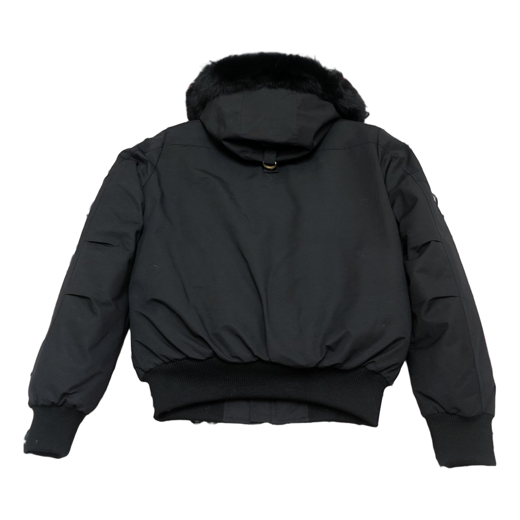 Moose Knuckles Gold Ballistic Fur-Trim Bomber Jacket - Black