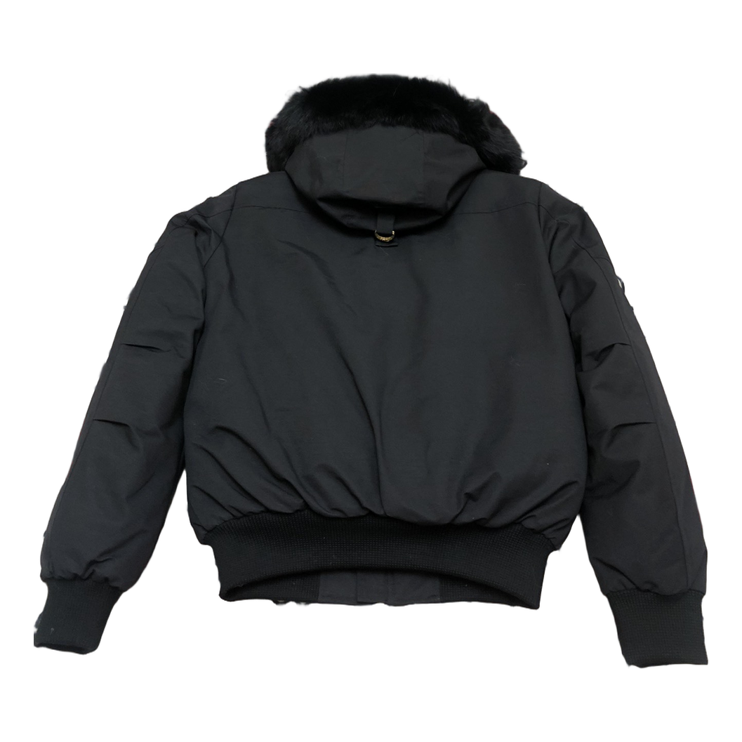 Moose Knuckles Gold Ballistic Fur-Trim Bomber Jacket - Black
