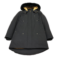 Moose Knuckles Gold-Lined Fur-Trim Long Parka - Black
