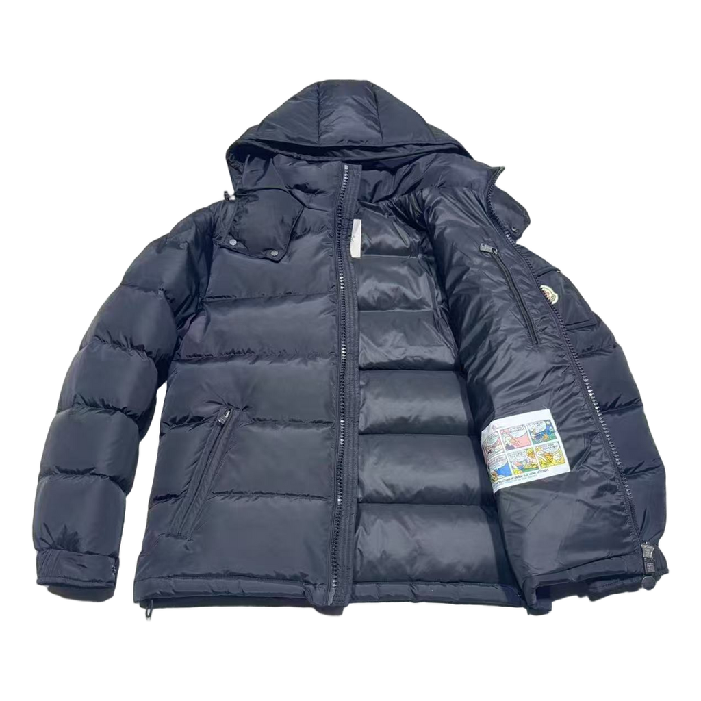 Moncler Sleeve-Pocket Hooded Puffer Jacket - Navy