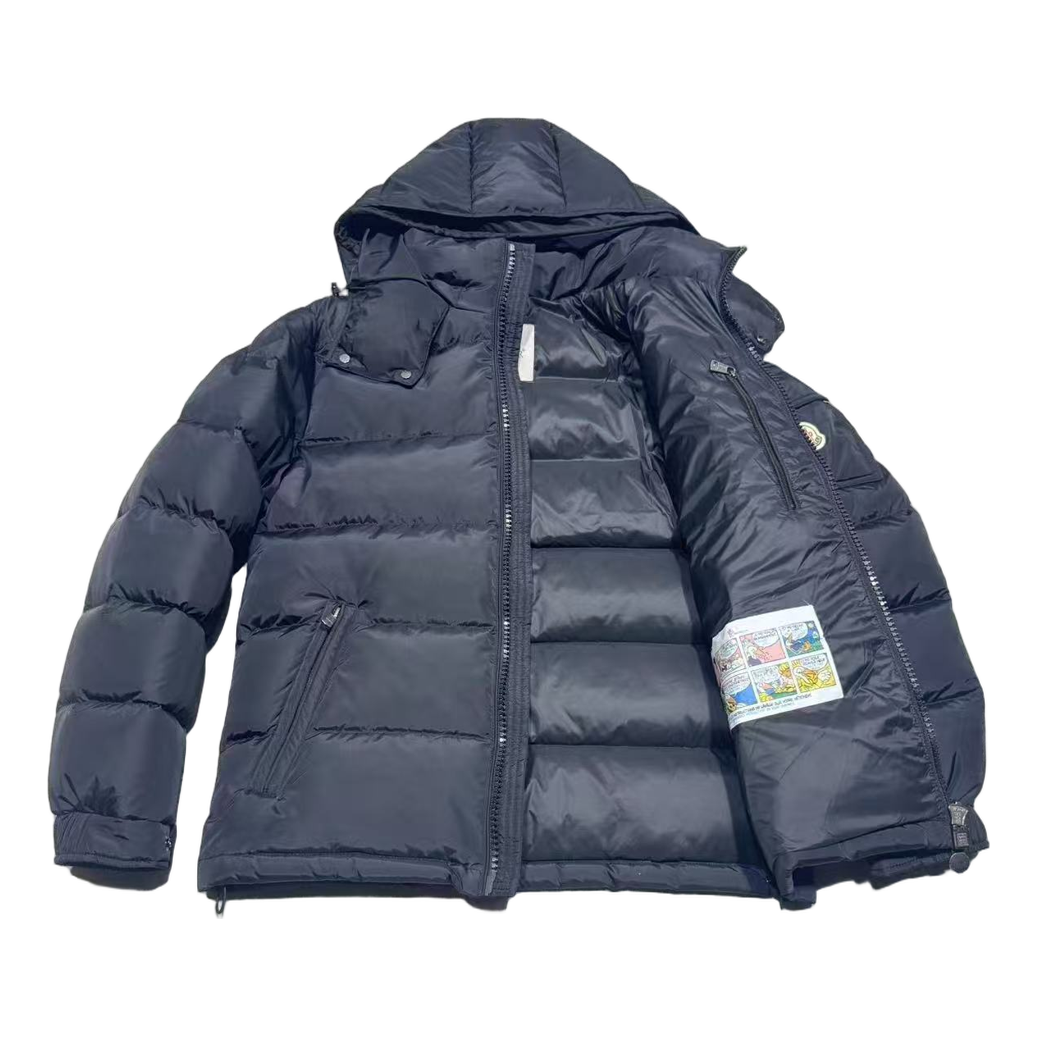 Moncler Sleeve-Pocket Hooded Puffer Jacket - Navy