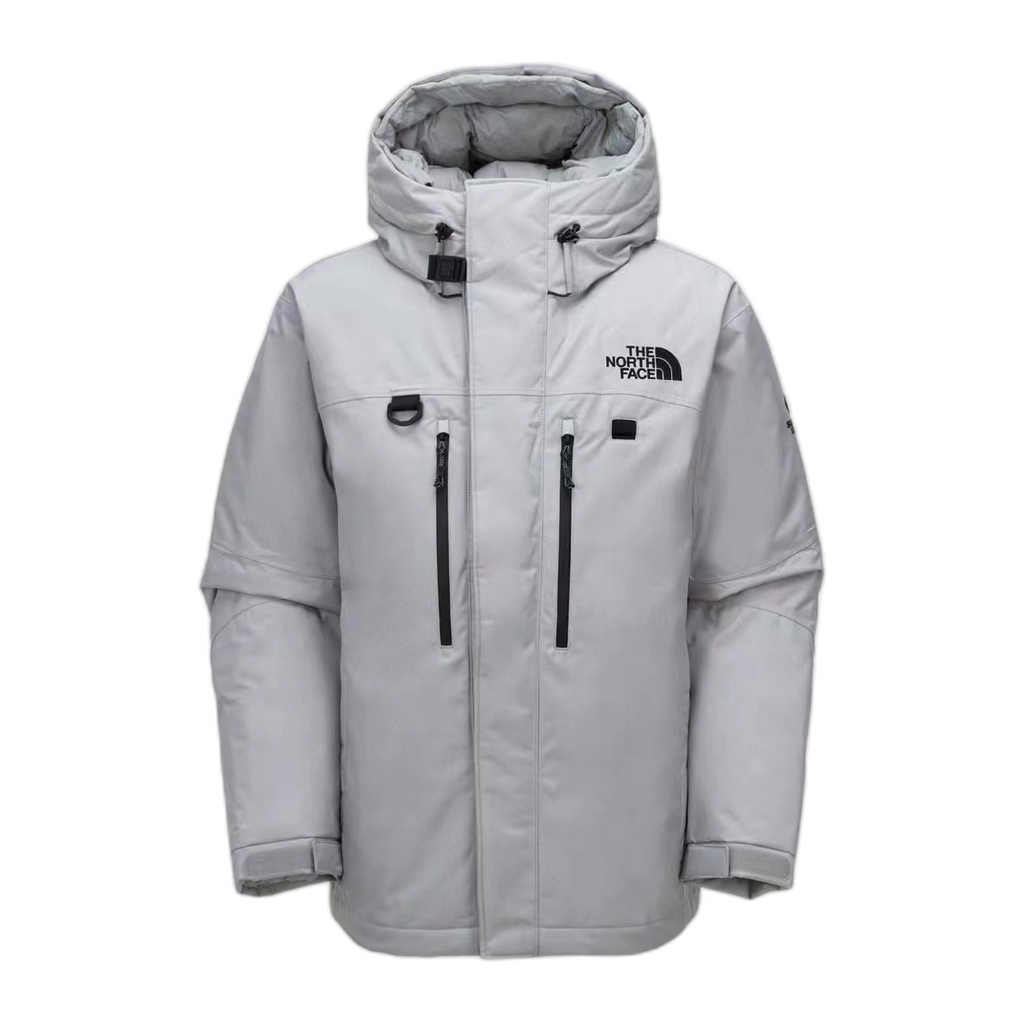 The North Face Himalayan Hooded Down Parka in Grey & White