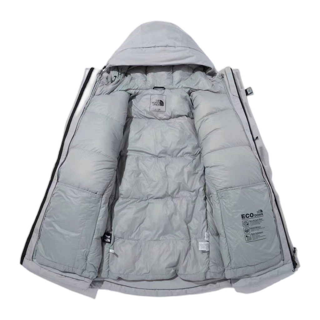 The North Face Himalayan Hooded Down Parka in Grey & White