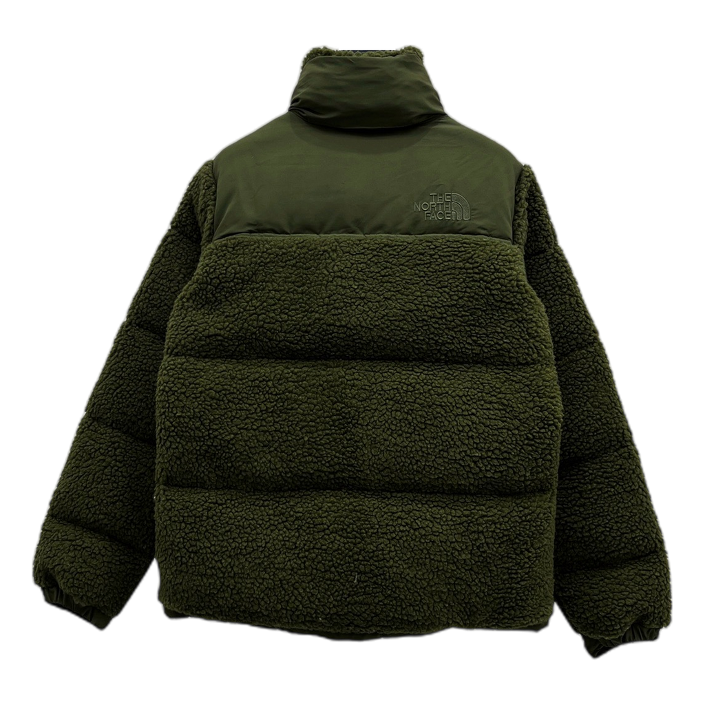 The North Face Fleece-Panel Puffer Jacket in Olive
