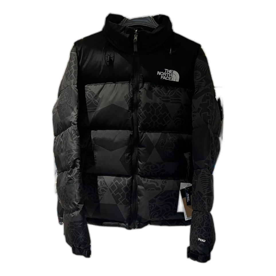 The North Face 1996 Nuptse Patterned Down Jacket in Black