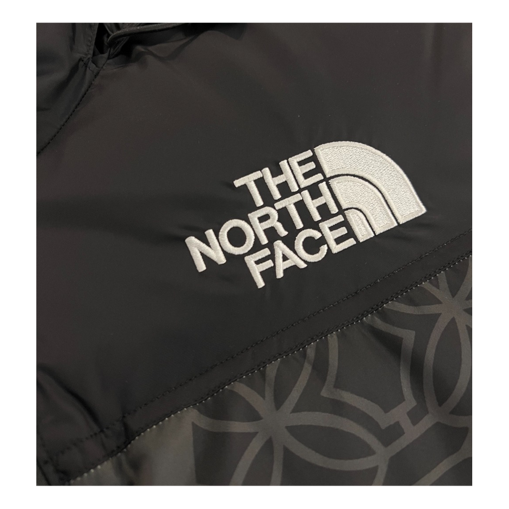 The North Face 1996 Nuptse Patterned Down Jacket in Black